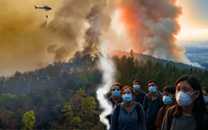 Пожары, пыльца и смог: обзор состояния атмосферы Земли весной 2025 года