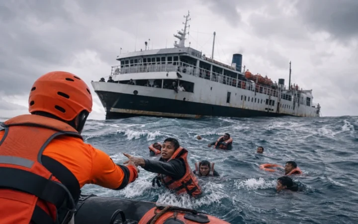 В Яванском море перевернулось судно: 6 человек погибли, более 130 пропали без вести